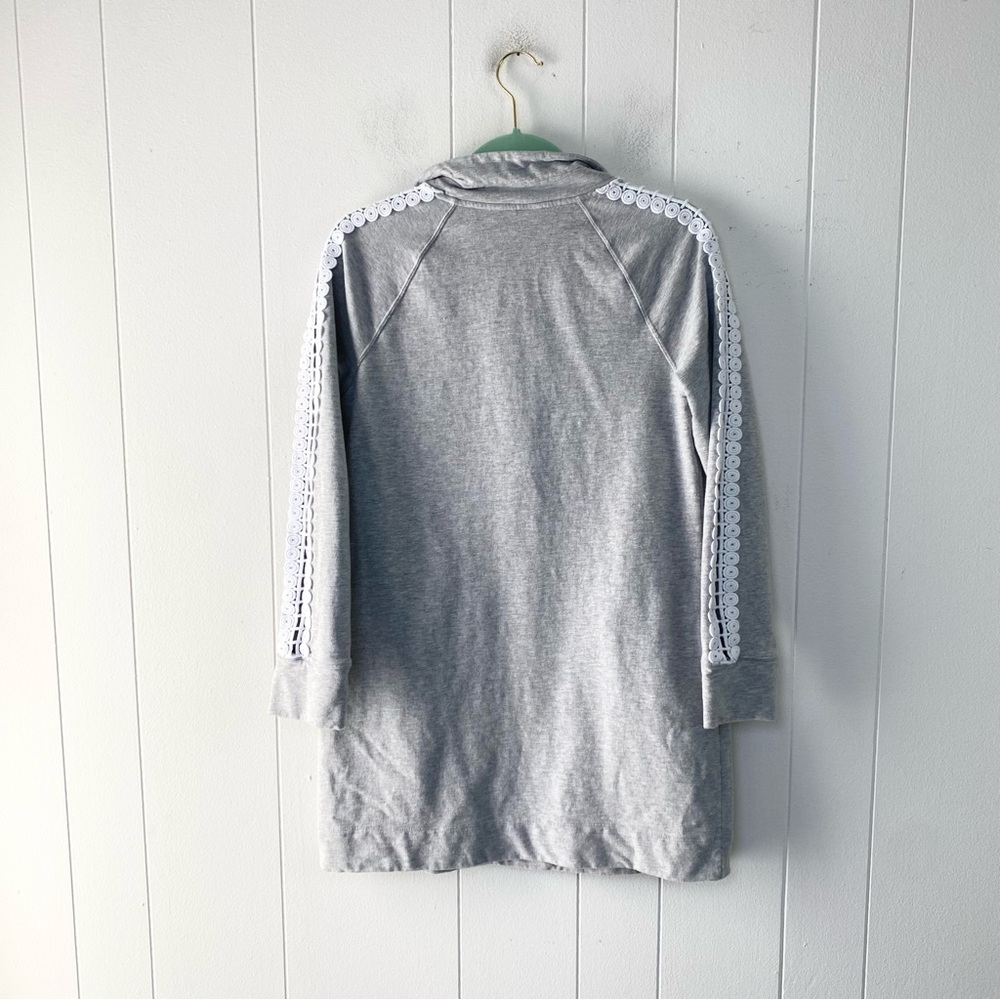 Lilly Pulitzer Skipper Popover Lace Sleeve Dress Heathered Grey Size Medium - Picture 3 of 13
